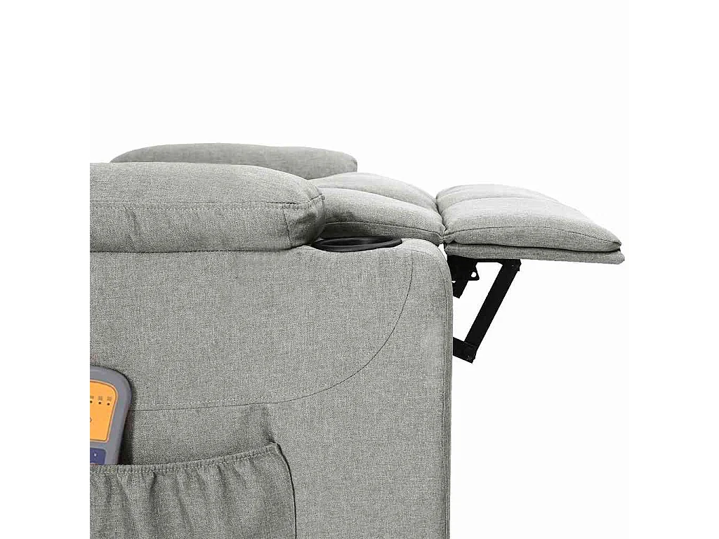Fauteuil électrique de massage Gris clair Tissu