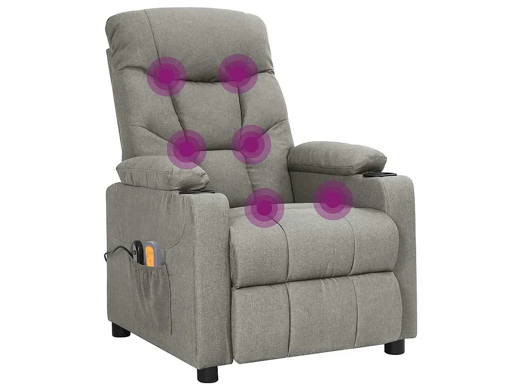 Fauteuil électrique de massage Gris clair Tissu