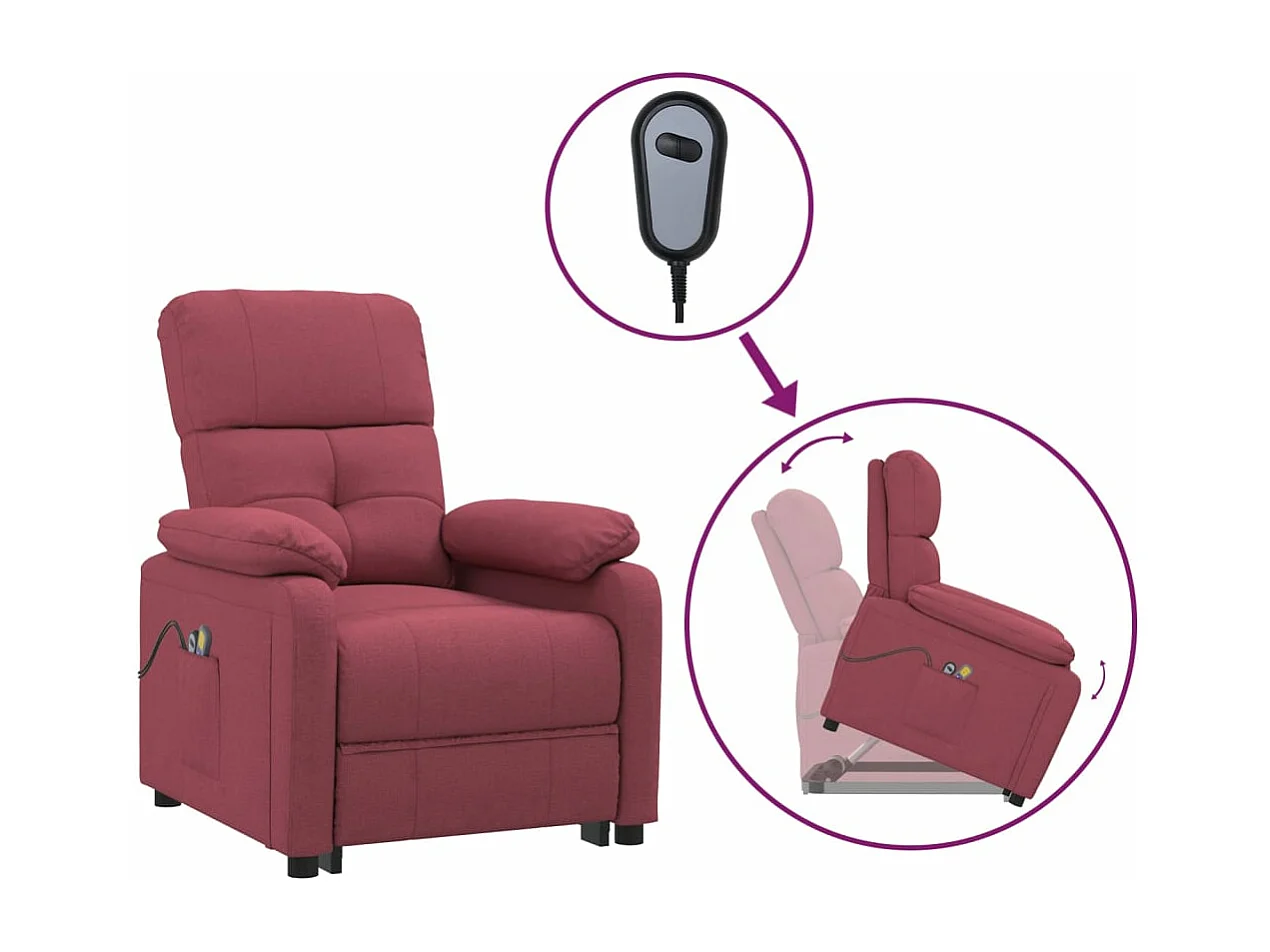 Fauteuil de massage Rouge bordeaux Tissu