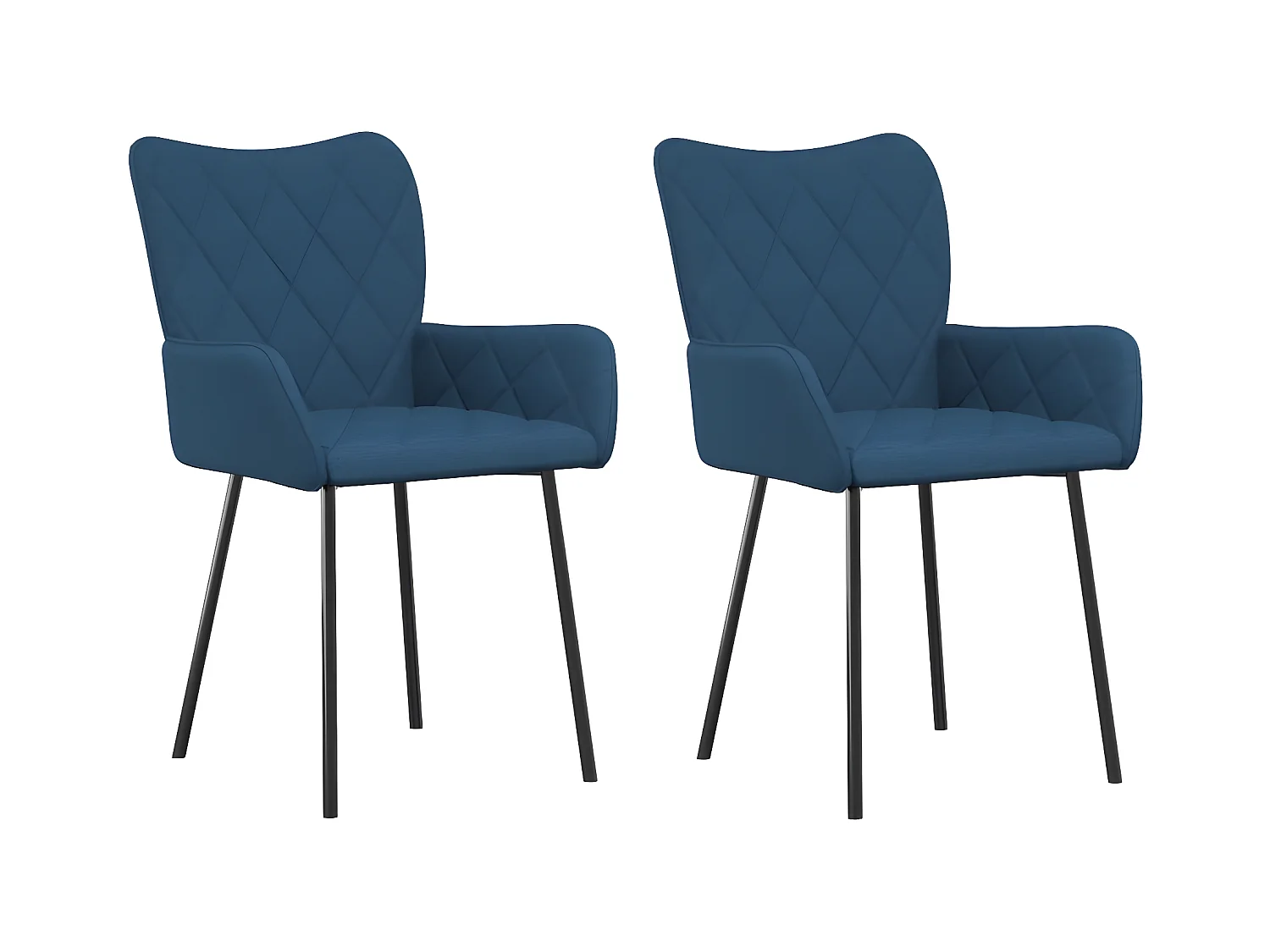 Eetkamerstoelen 2 st stof blauw