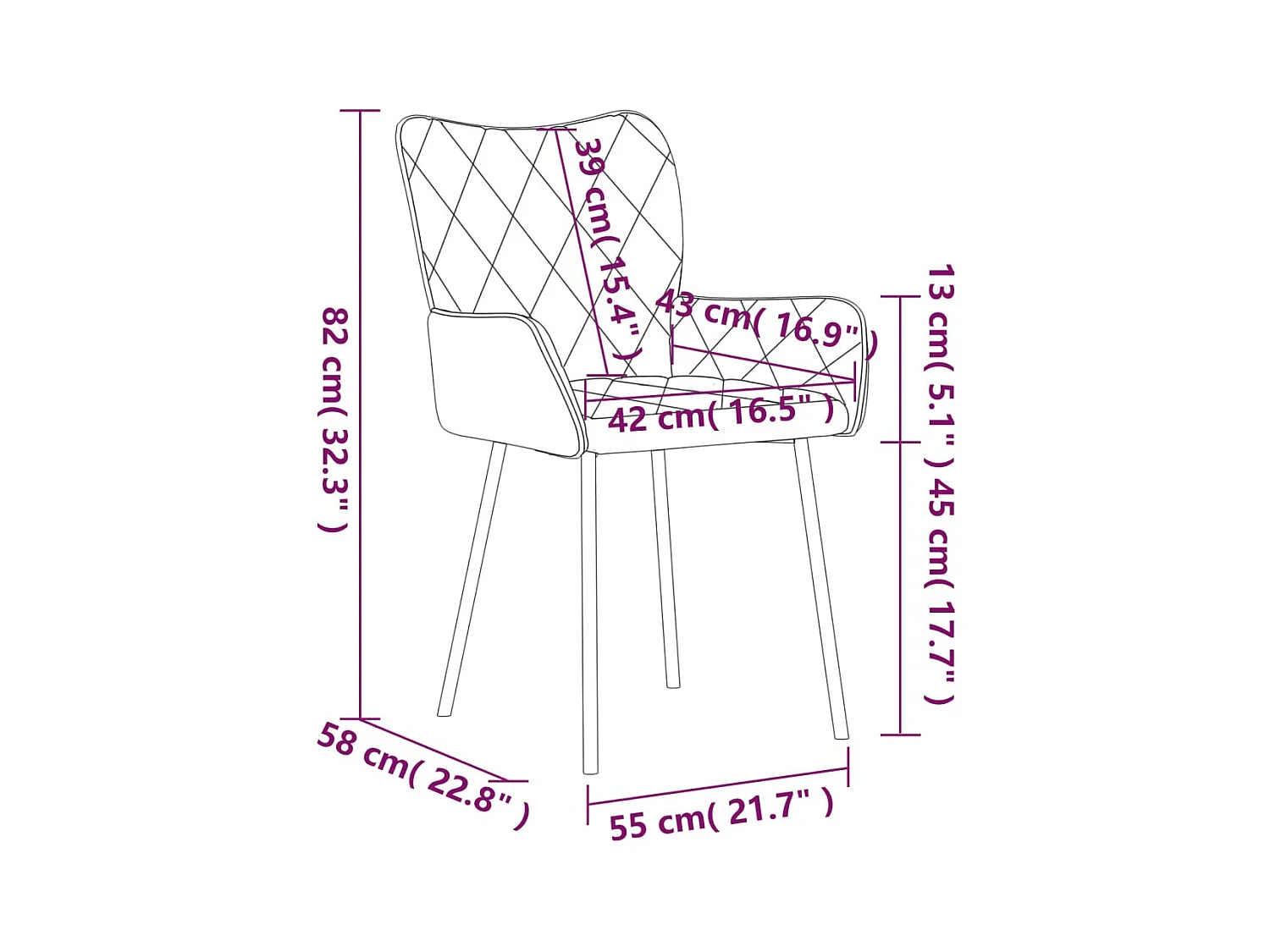 Eetkamerstoelen 2 st stof blauw
