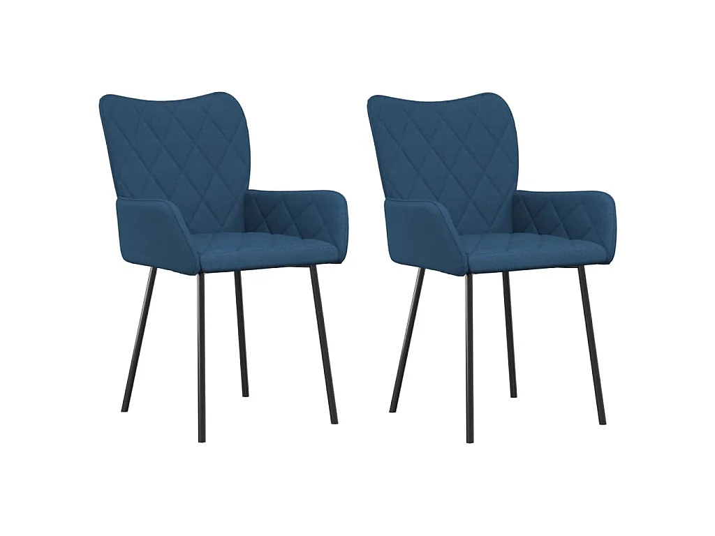 Eetkamerstoelen 2 st stof blauw