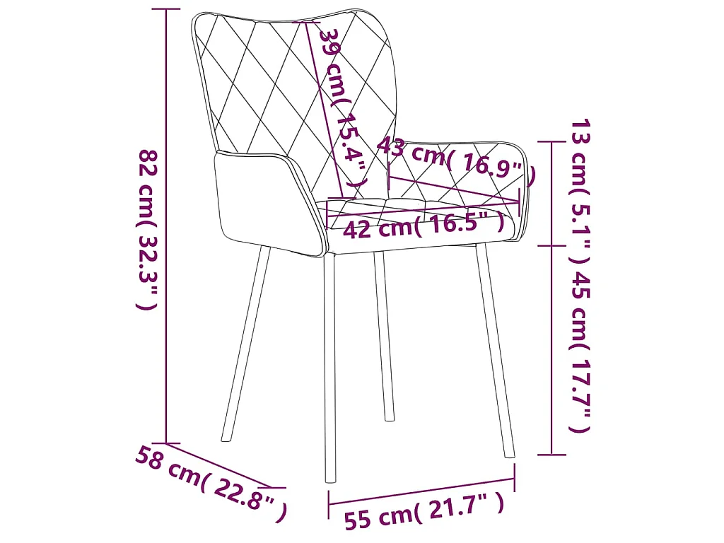 Eetkamerstoelen 2 st stof blauw