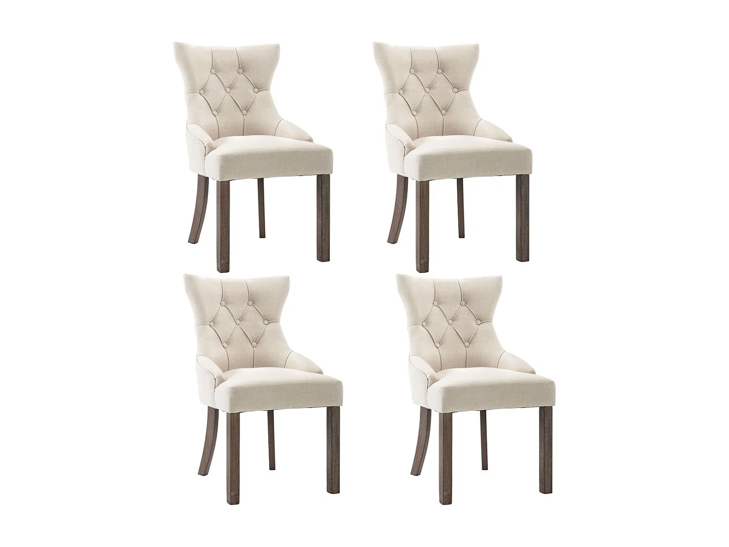 Esszimmerstühle 4 Stk. Beige Stoff