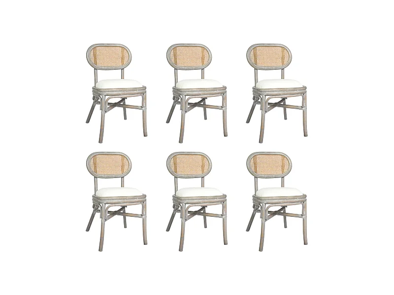 Eetkamerstoelen 6 st linnen grijs