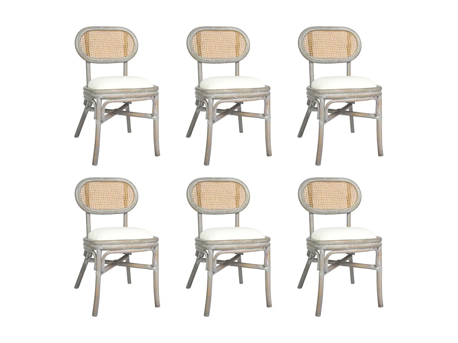Chaises à manger lot de 6 gris Lin