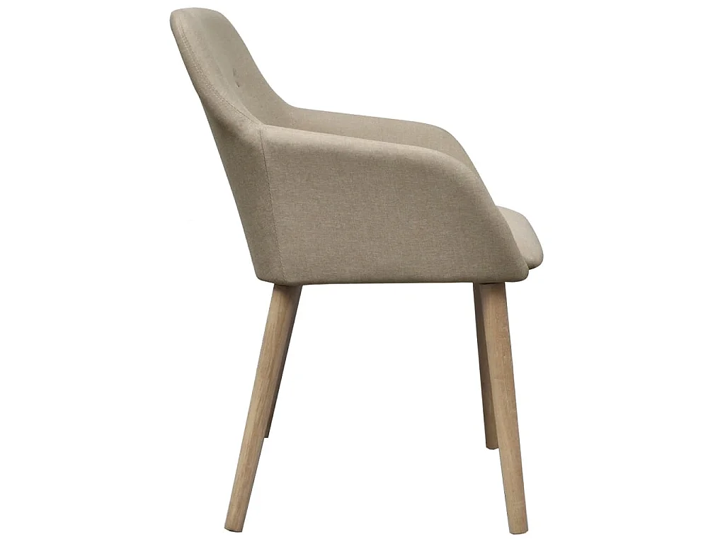 Esszimmerstühle 4 Stk. Beige Stoff und Massivholz Eiche