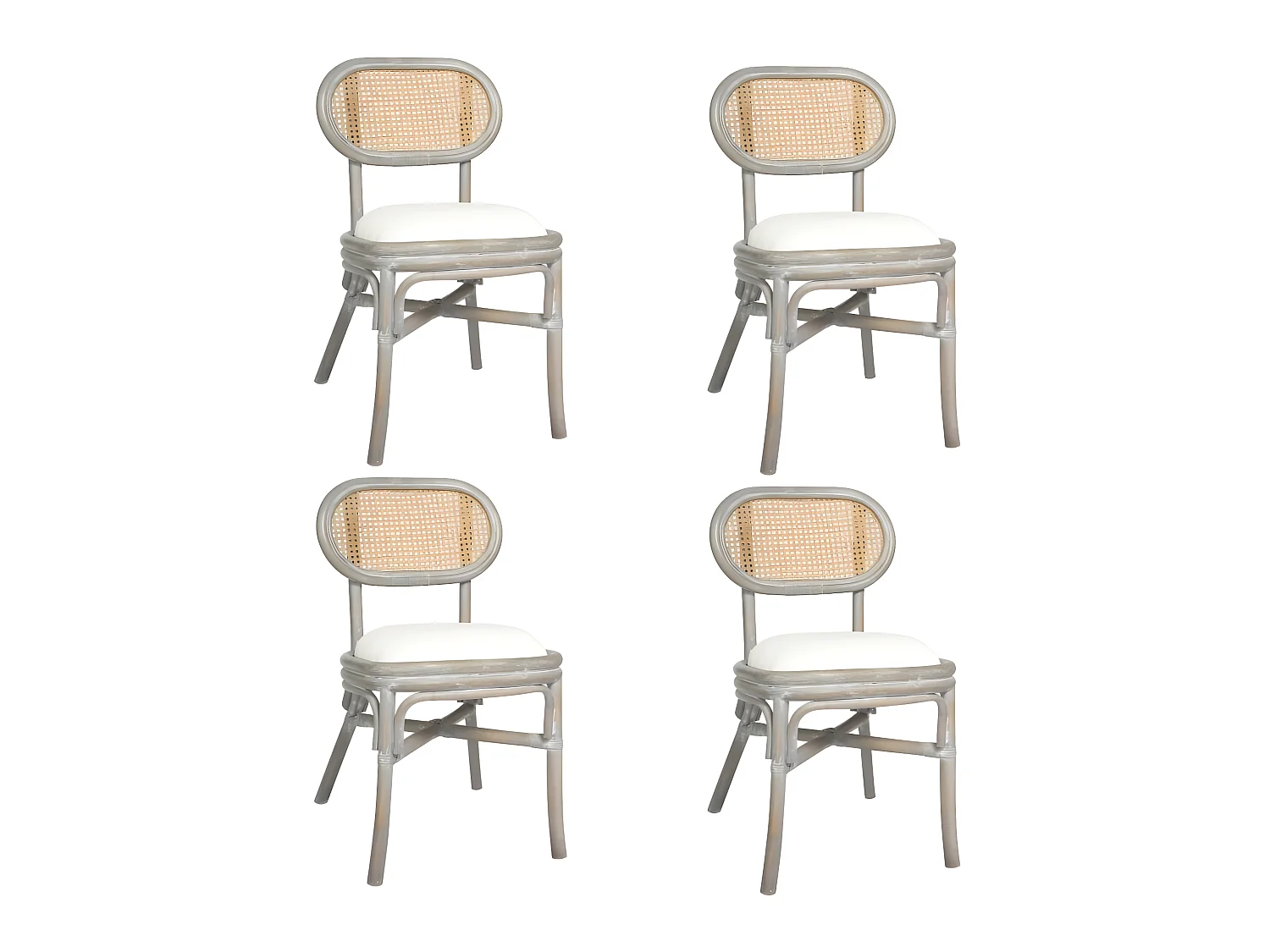 Chaises à manger lot de 4 gris Lin