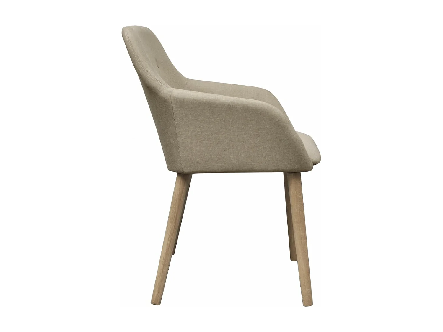 Sedie da Pranzo 6pz Beige in Tessuto e Legno Massello di Rovere