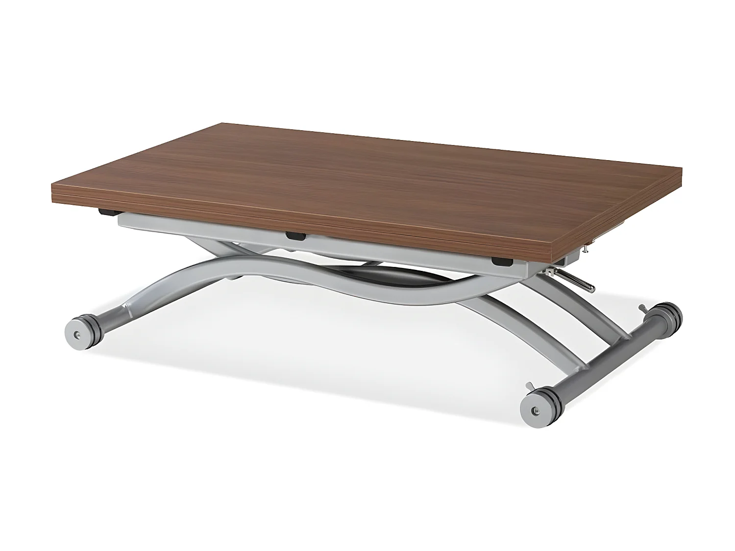 Table relevable extensible HIRONDELLE compacte finition noyer 100 x 57/114 cm