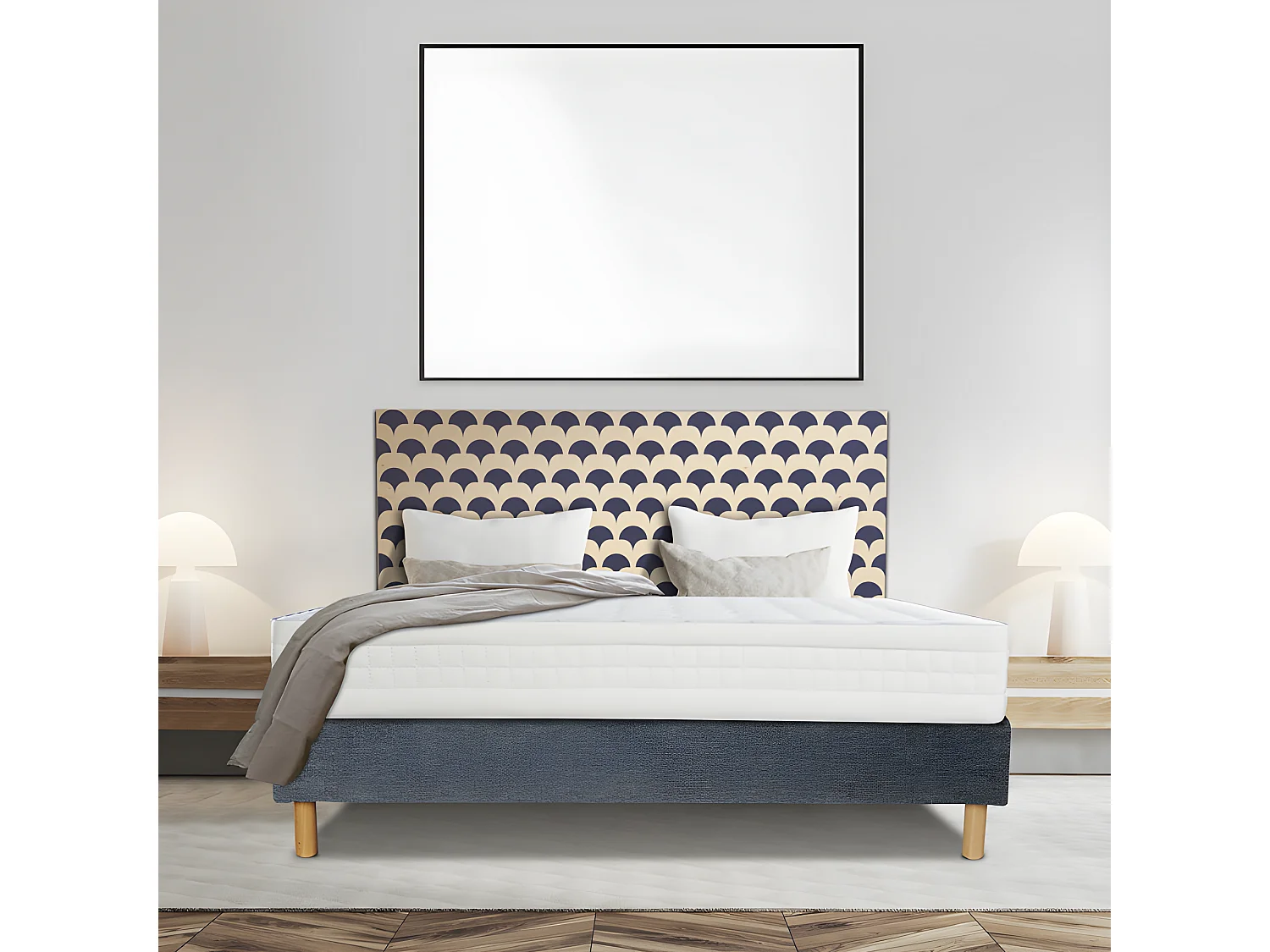 Ensemble Essenzia  MORPHOZONE 190  + Sommier Tradition Graphic 13cm + Pieds 150x200 Latex