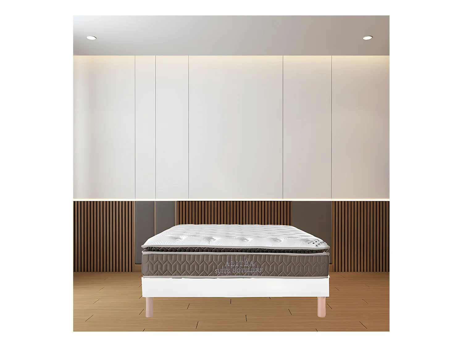Ensemble Alitea SUPERBE TRÈS FERME + Sommier KIT + pieds 140x190 Ressorts