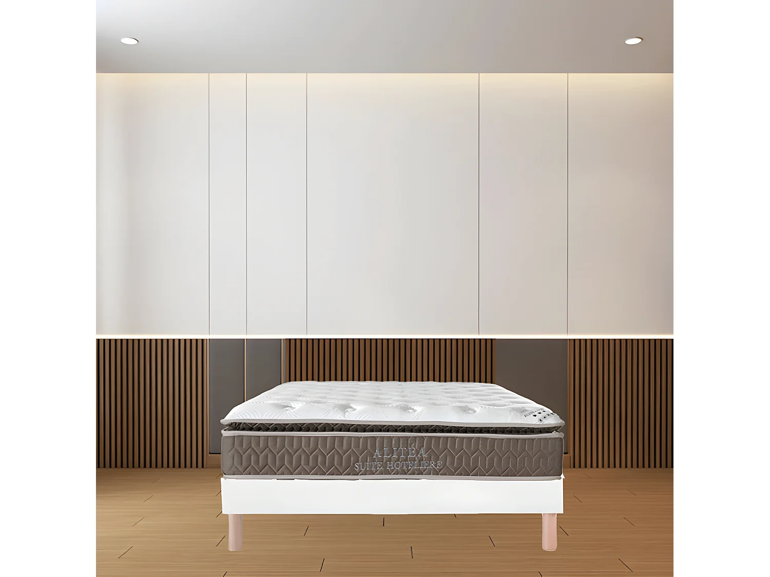 Ensemble Alitea SUPERBE TRÈS FERME + Sommier KIT + pieds 140x190 Ressorts