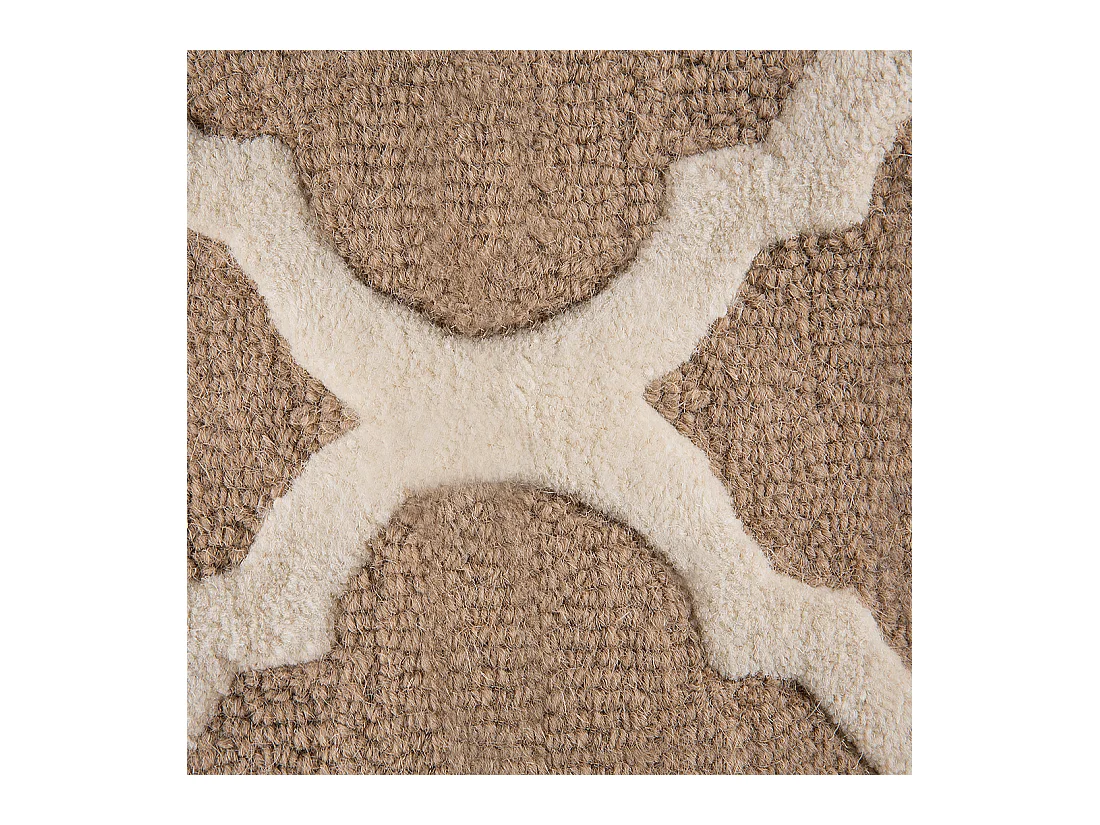 Tappeto in lana e cotone beige 80 x 150 cm ERBAA