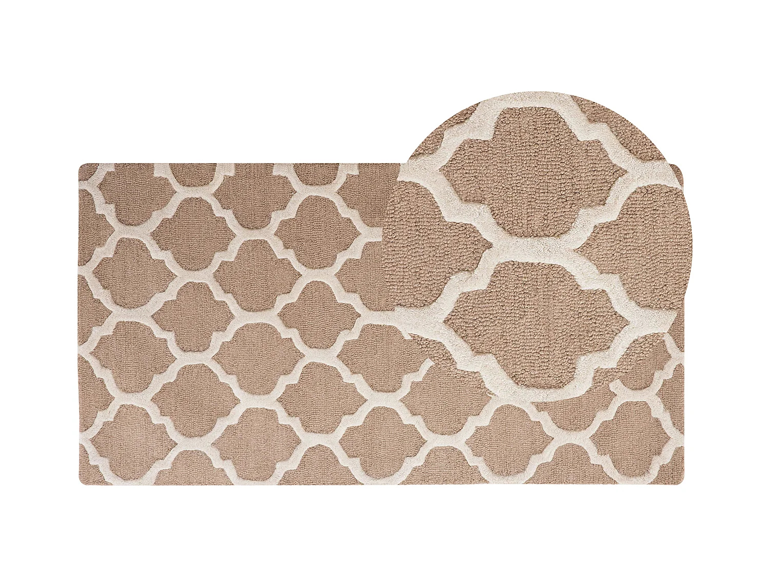 Vloerkleed wol beige 80 x 150 cm ERBAA