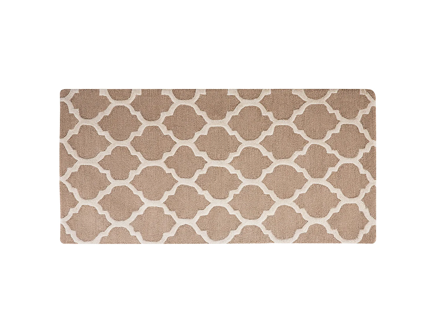 Teppich beige marokkanisches Muster 80 x 150 cm handgetuftet Erbaa