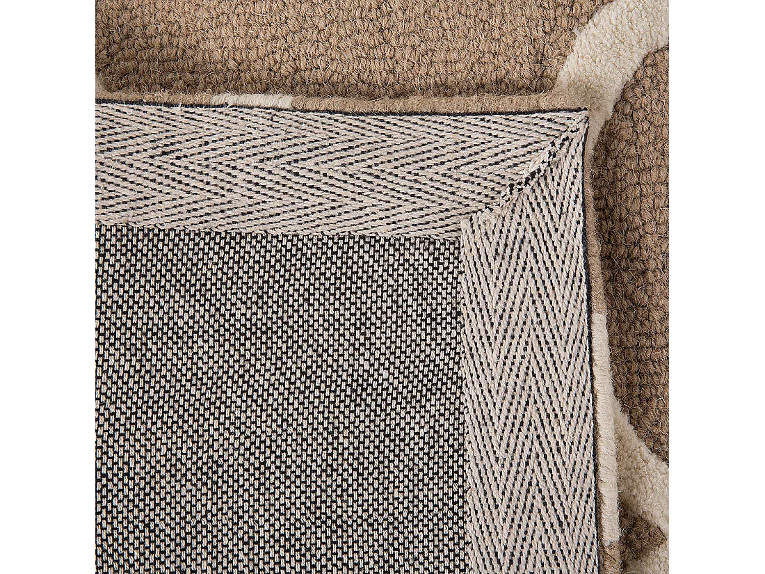 Teppich beige marokkanisches Muster 80 x 150 cm handgetuftet Erbaa