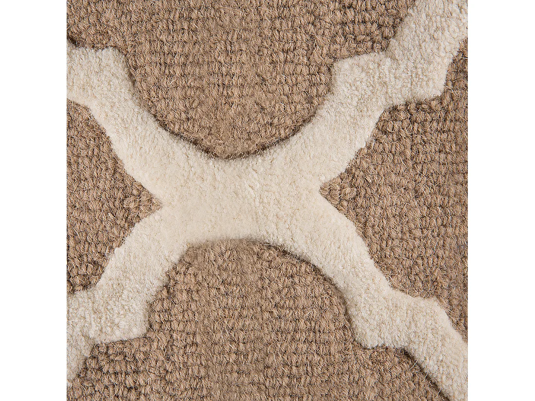 Alfombra de lana beige arena 80 x 150 cm ERBAA