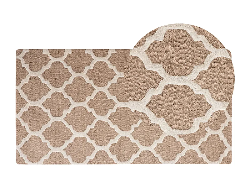 Vloerkleed wol beige 80 x 150 cm ERBAA