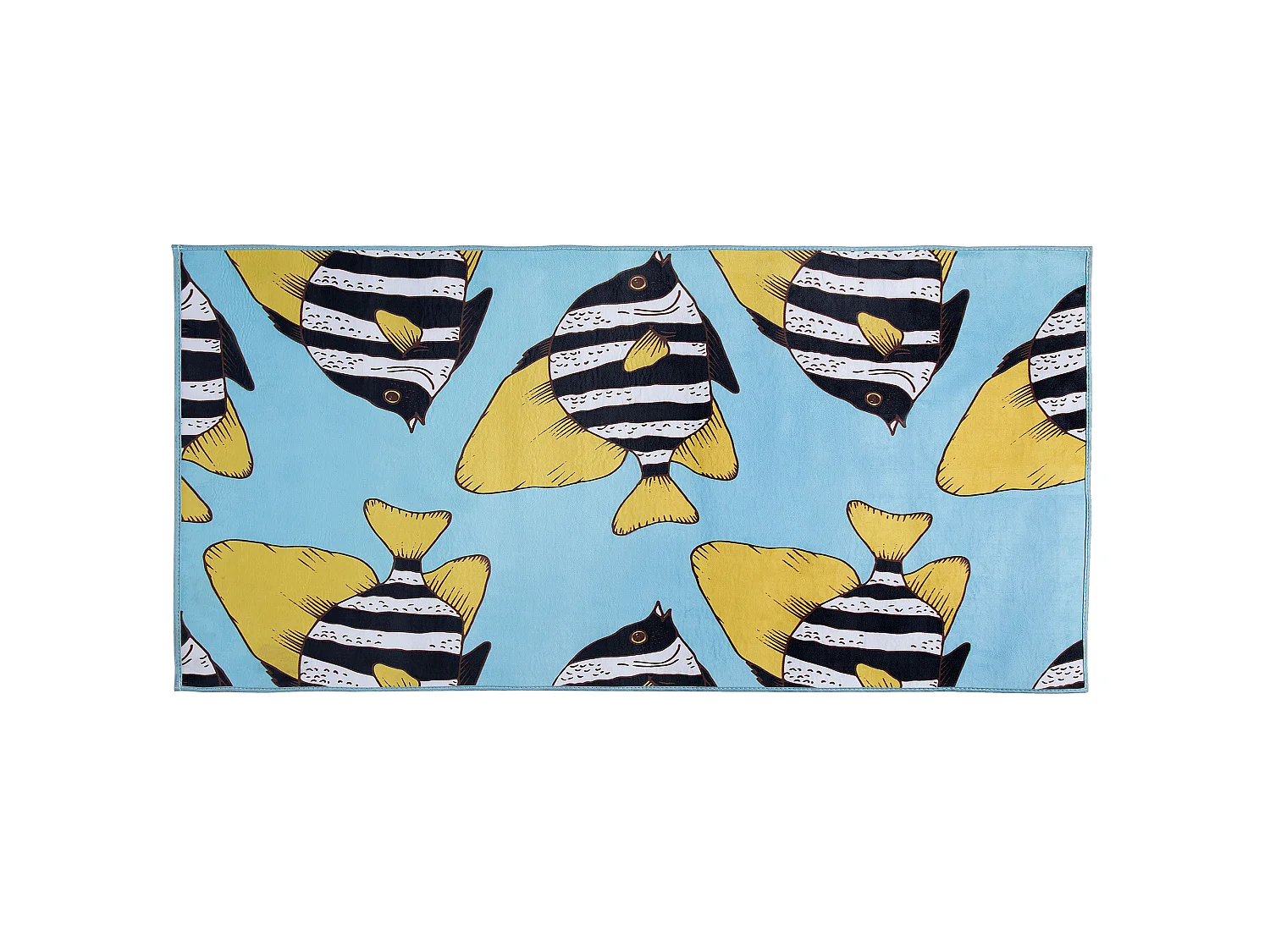Tapete com padrão de peixes 80 x 140 cm FIZME