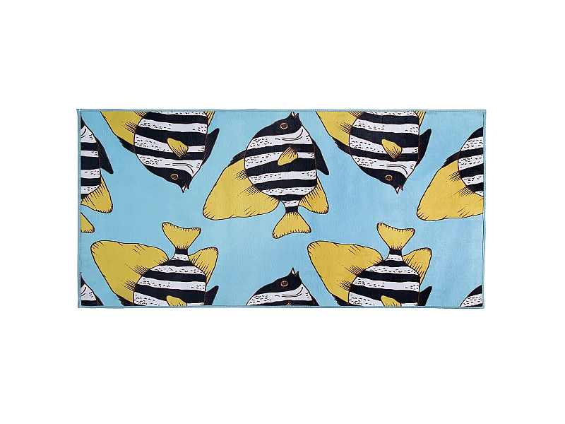 Dywan w rybki 80 x 140 cm niebieski FIZME