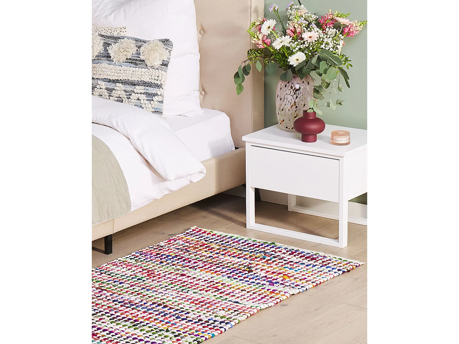 Vloerkleed polyester meerkleurig 80 x 150 cm BELEN