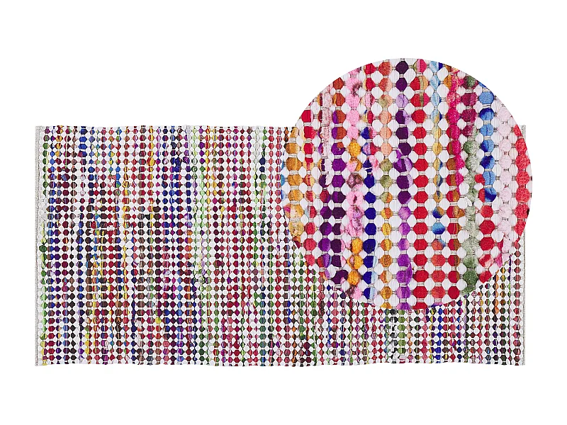 Teppich bunt 80 x 150 cm abstraktes Muster Kurzflor BELEN