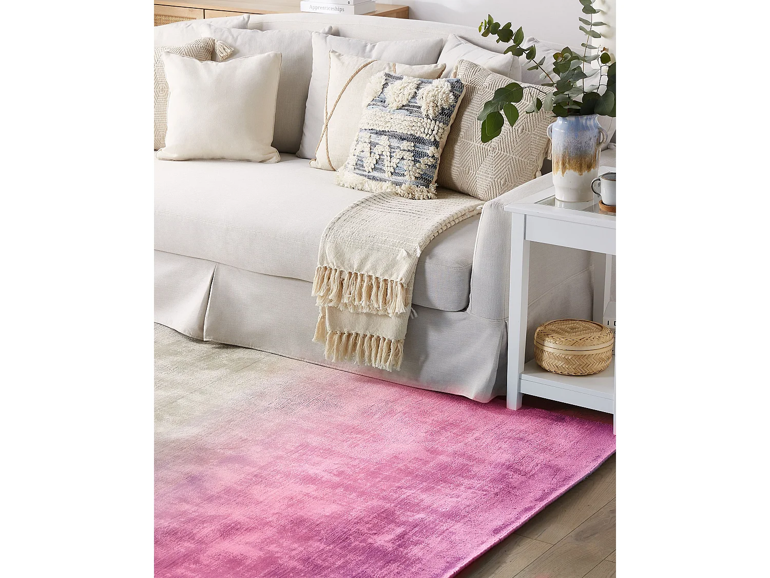 Tapis ERCIS Rose 140 x 200 cm Soie artificielle