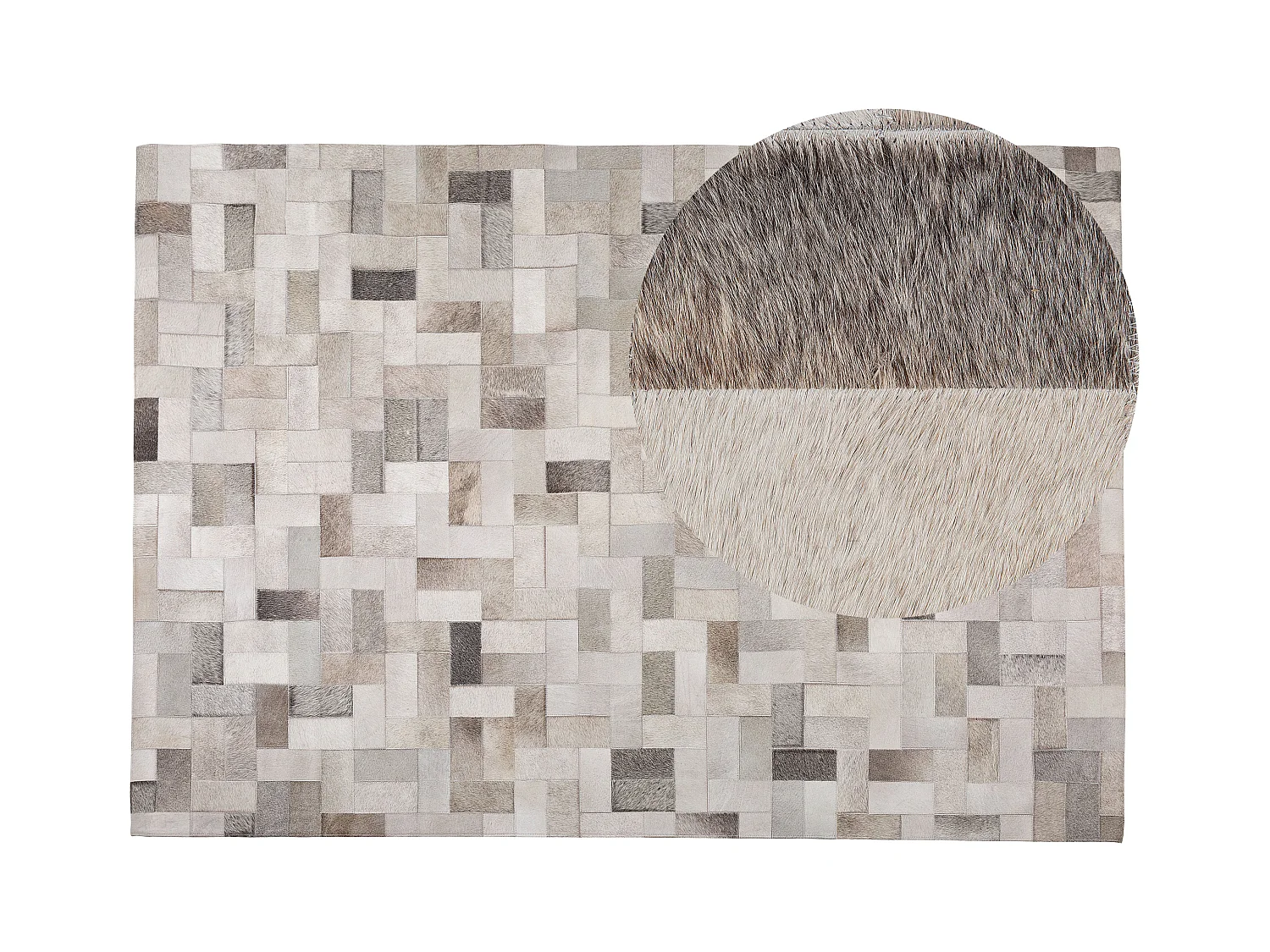 Tapis en cuir avec motifs géométriques 160 x 230 cm KORFEZ