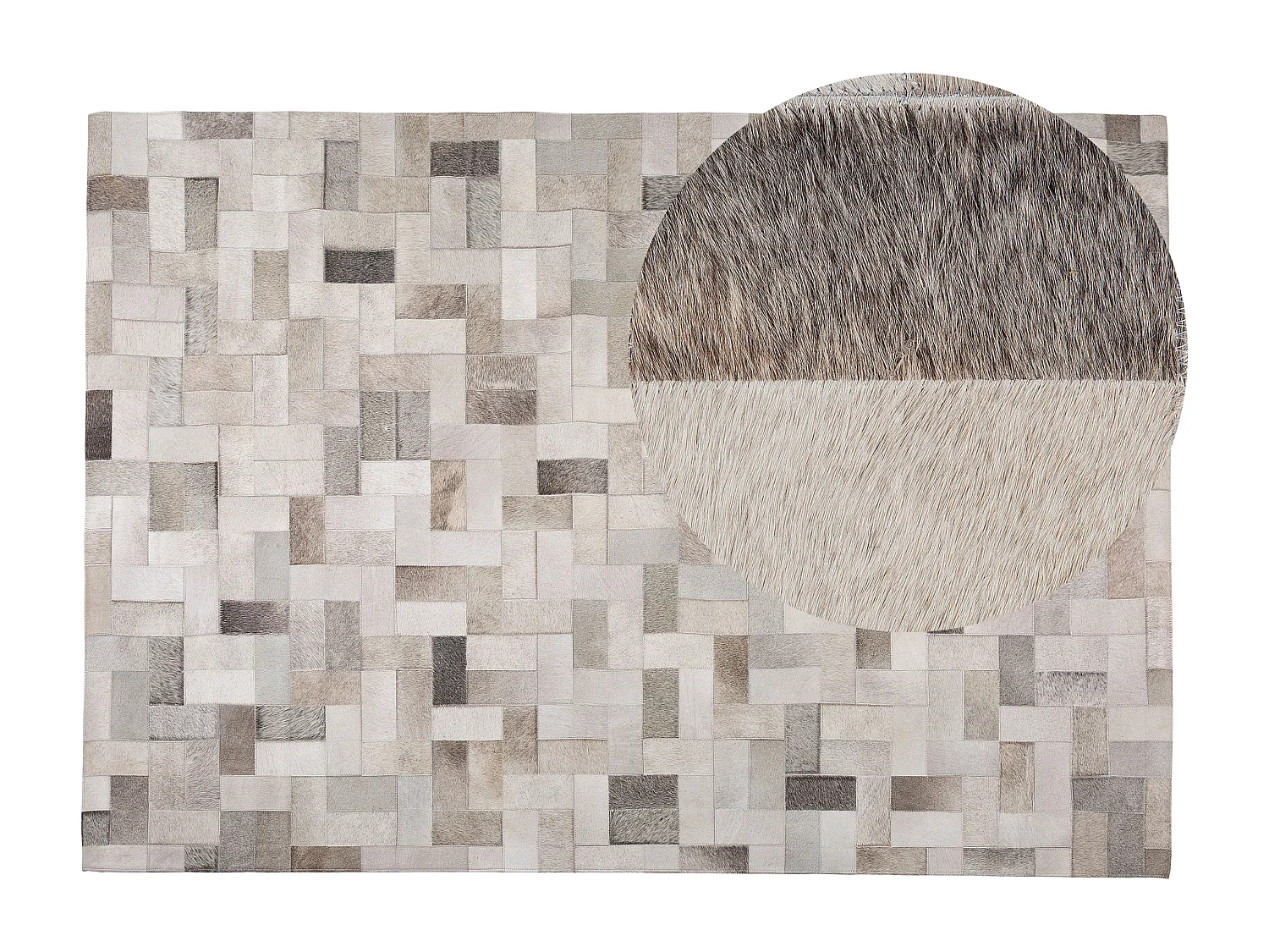 Tapis en cuir avec motifs géométriques 160 x 230 cm KORFEZ