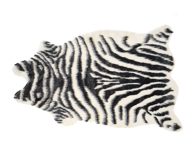 Kunstfell-Teppich Zebra schwarz / weiss 90 cm NAMBUNG