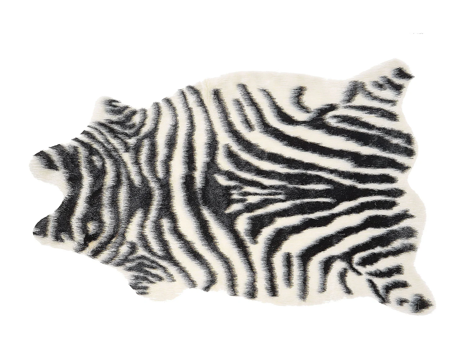 Kunstfell-Teppich Zebra schwarz / weiss 90 cm NAMBUNG