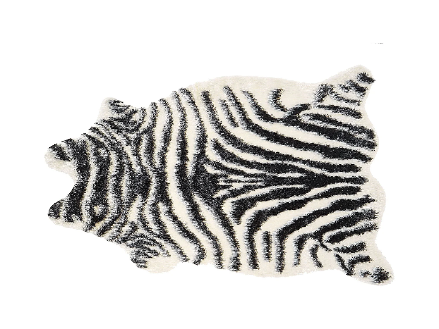 Tapis en fausse fourrure NAMBUNG Blanc Noir 60 x 90 cm