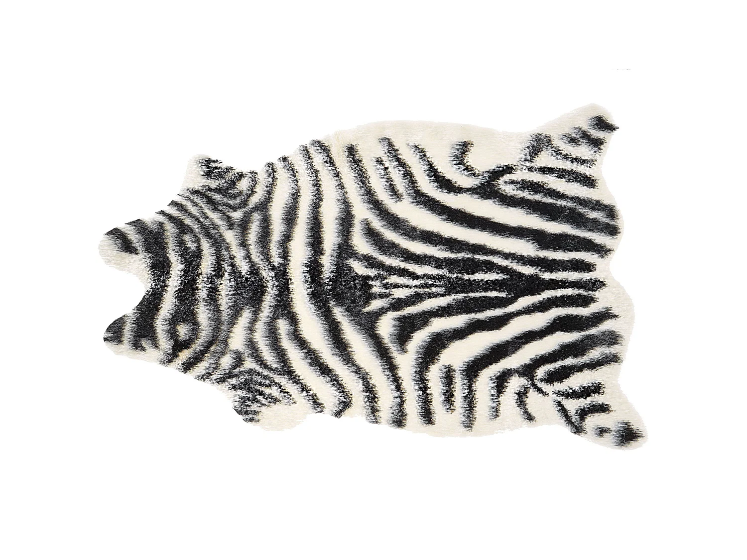 Kunstfell-Teppich Zebra schwarz / weiss 90 cm NAMBUNG