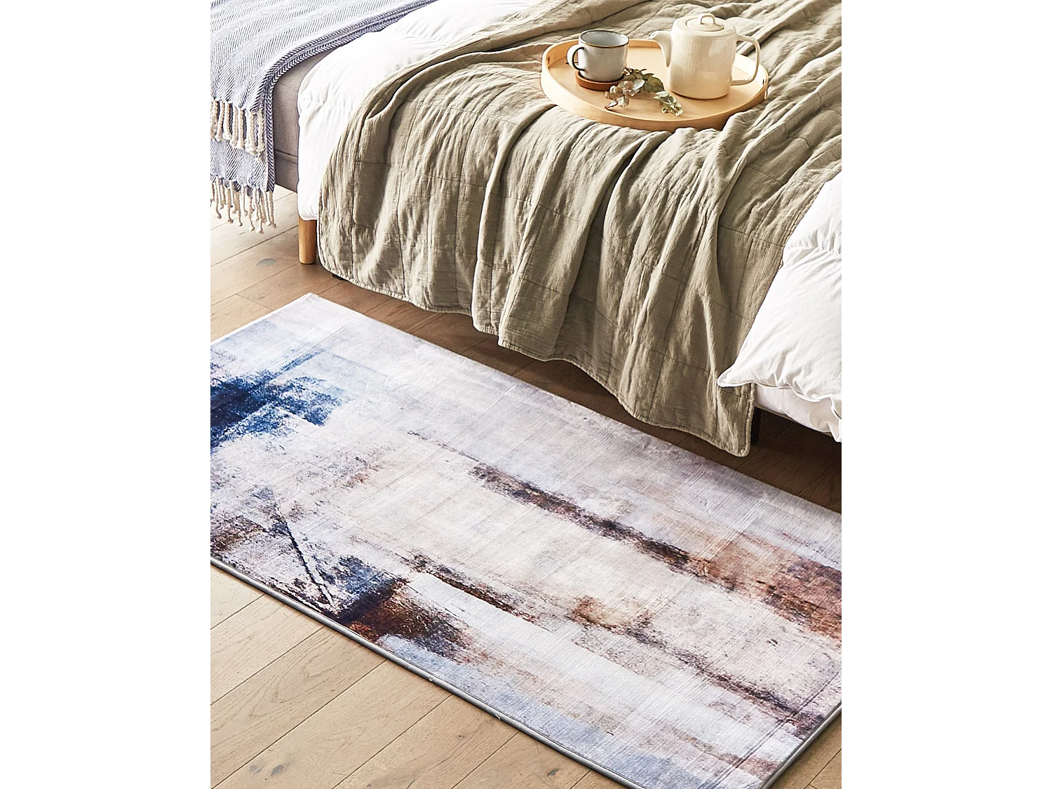 Teppich rechteckig bunt braun 80 x 150 cm Modern Abstrakt Kurzflor Trabzon