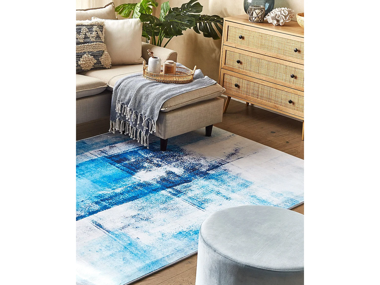 Tapis TRABZON Bleu 140 x 200 cm