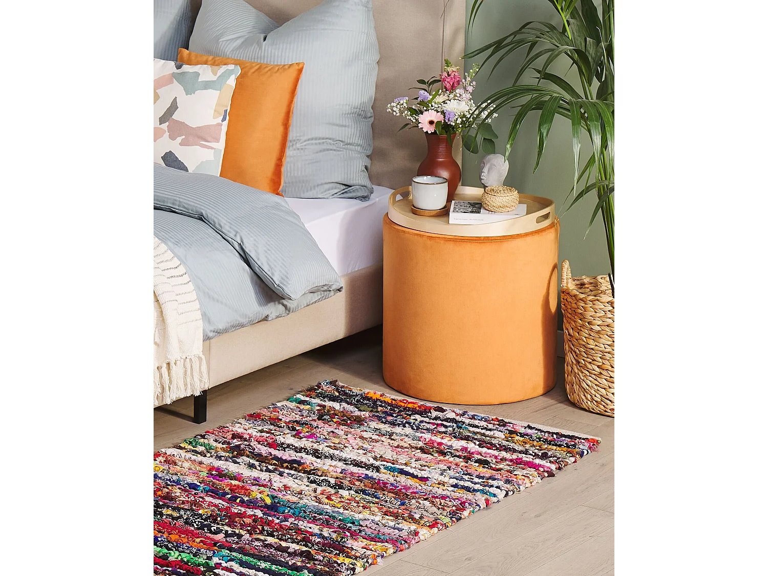 Vloerkleed polyester meerkleurig 80 x 150 cm BAFRA