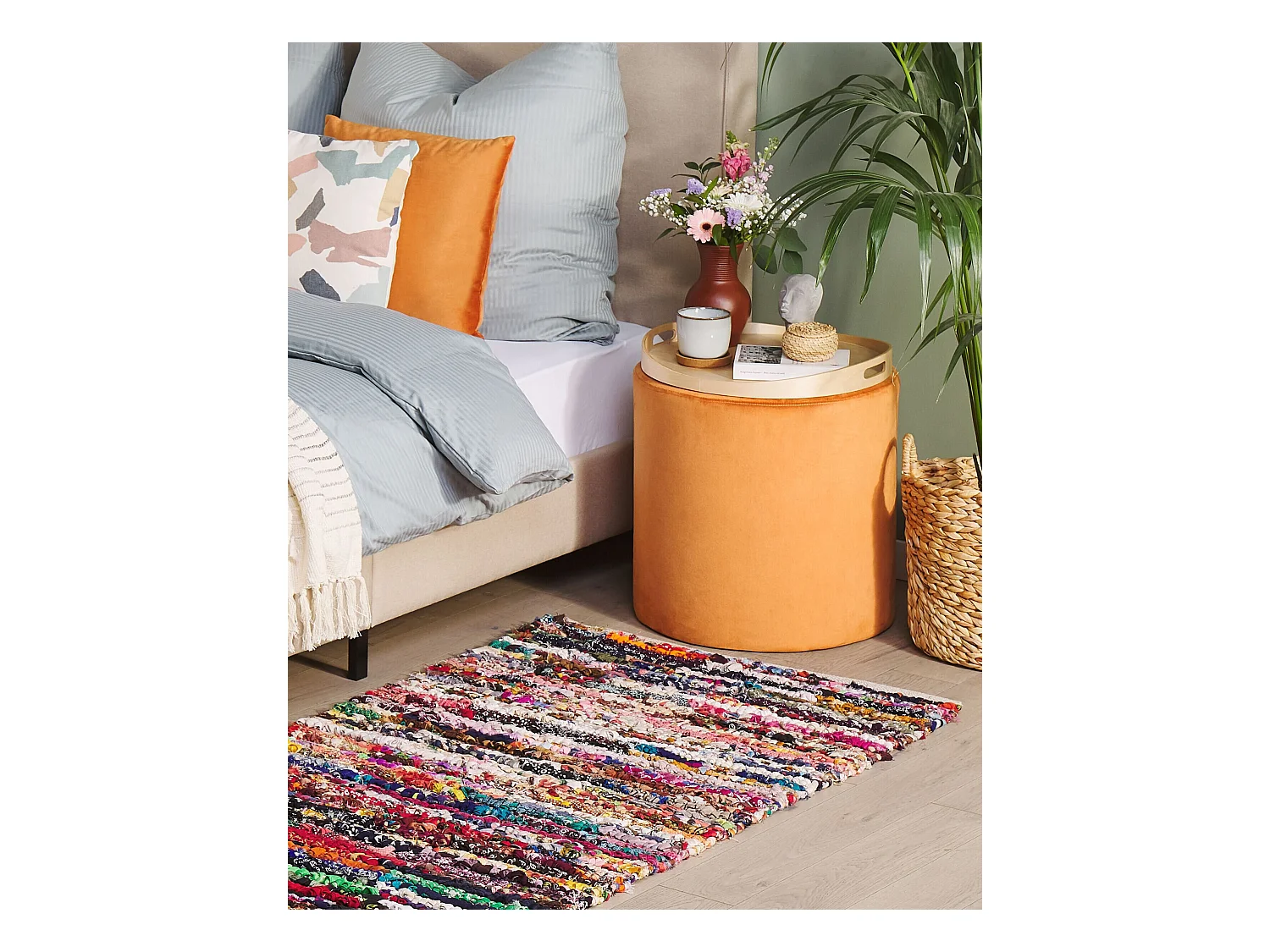 Vloerkleed polyester meerkleurig 80 x 150 cm BAFRA