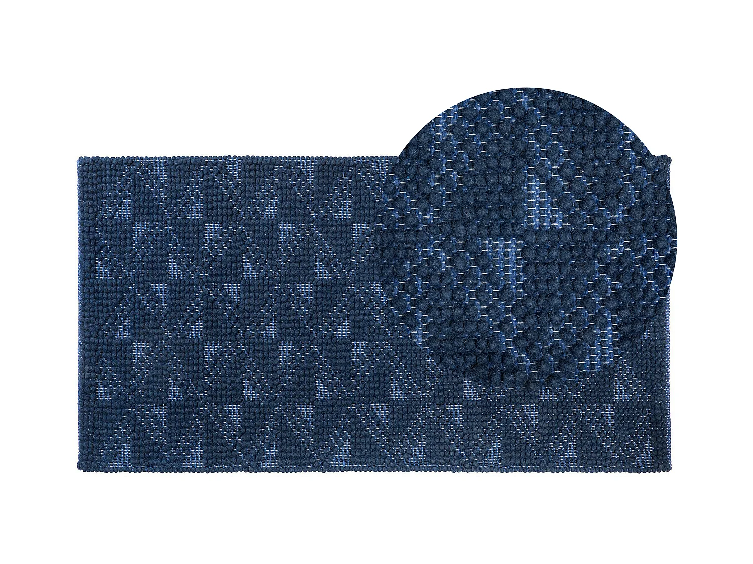 Tapis SAVRAN Bleu marine 80 x 150 cm Laine