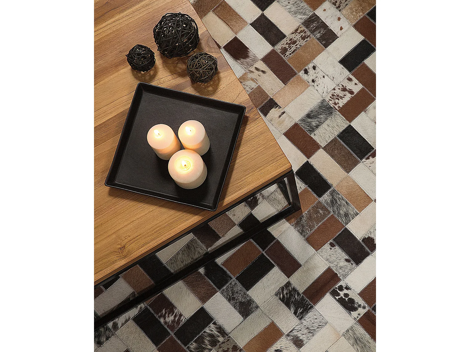 Vloerkleed CESME 80 x 150 cm Leer Multicolor