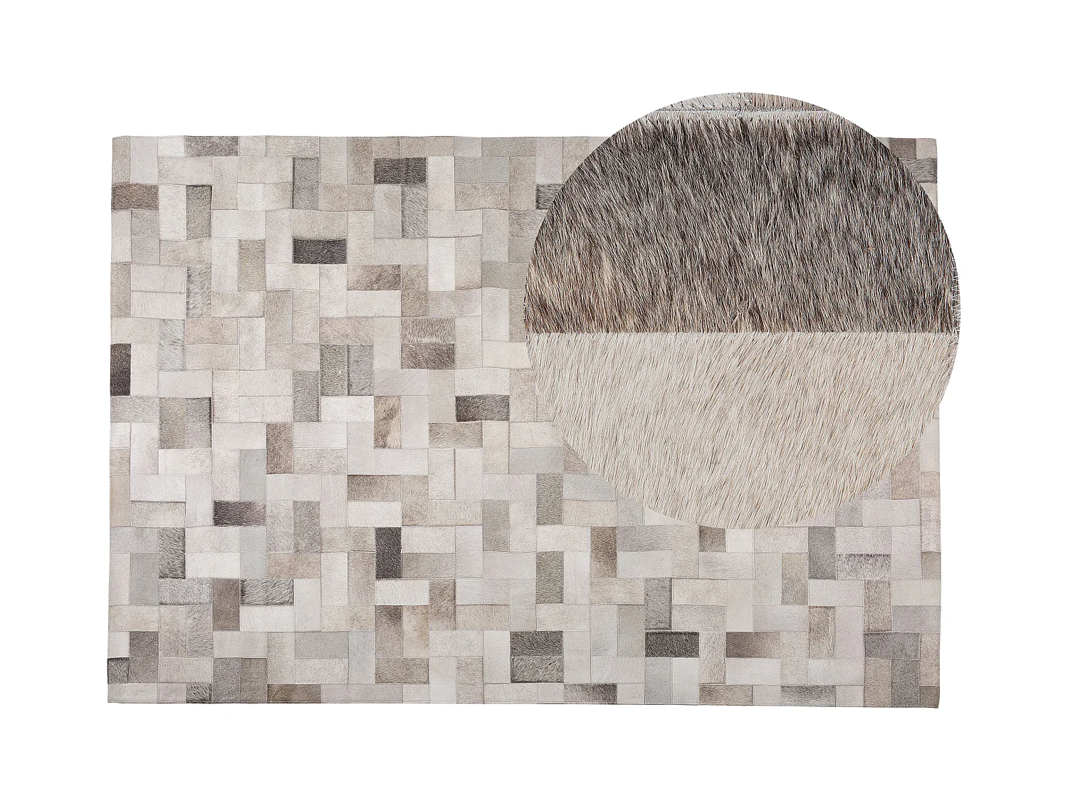 Tapis en cuir avec motifs géométriques 140 x 200 cm KORFEZ