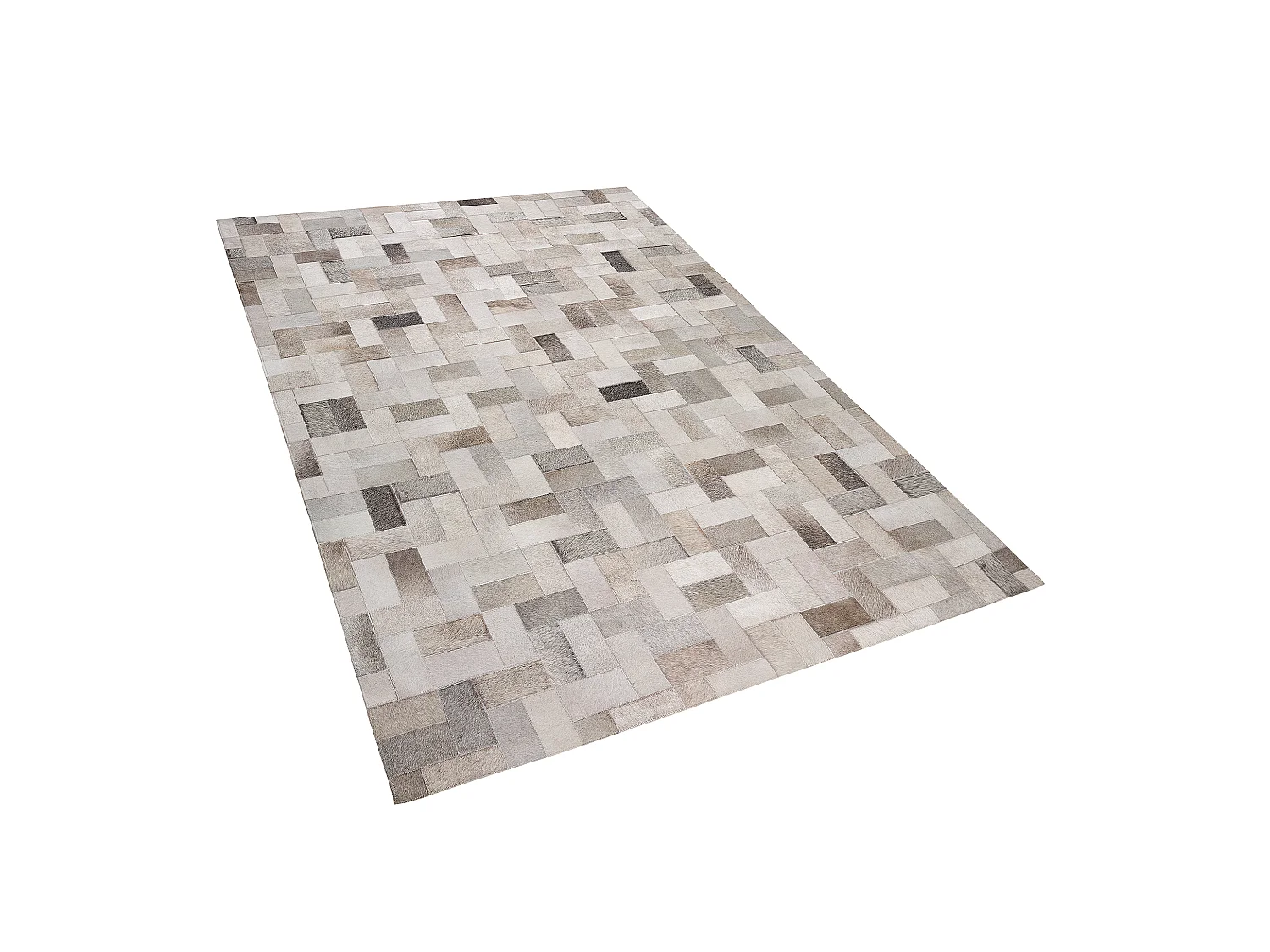 Vloerkleed leer grijs/beige 140 x 200 cm KORFEZ