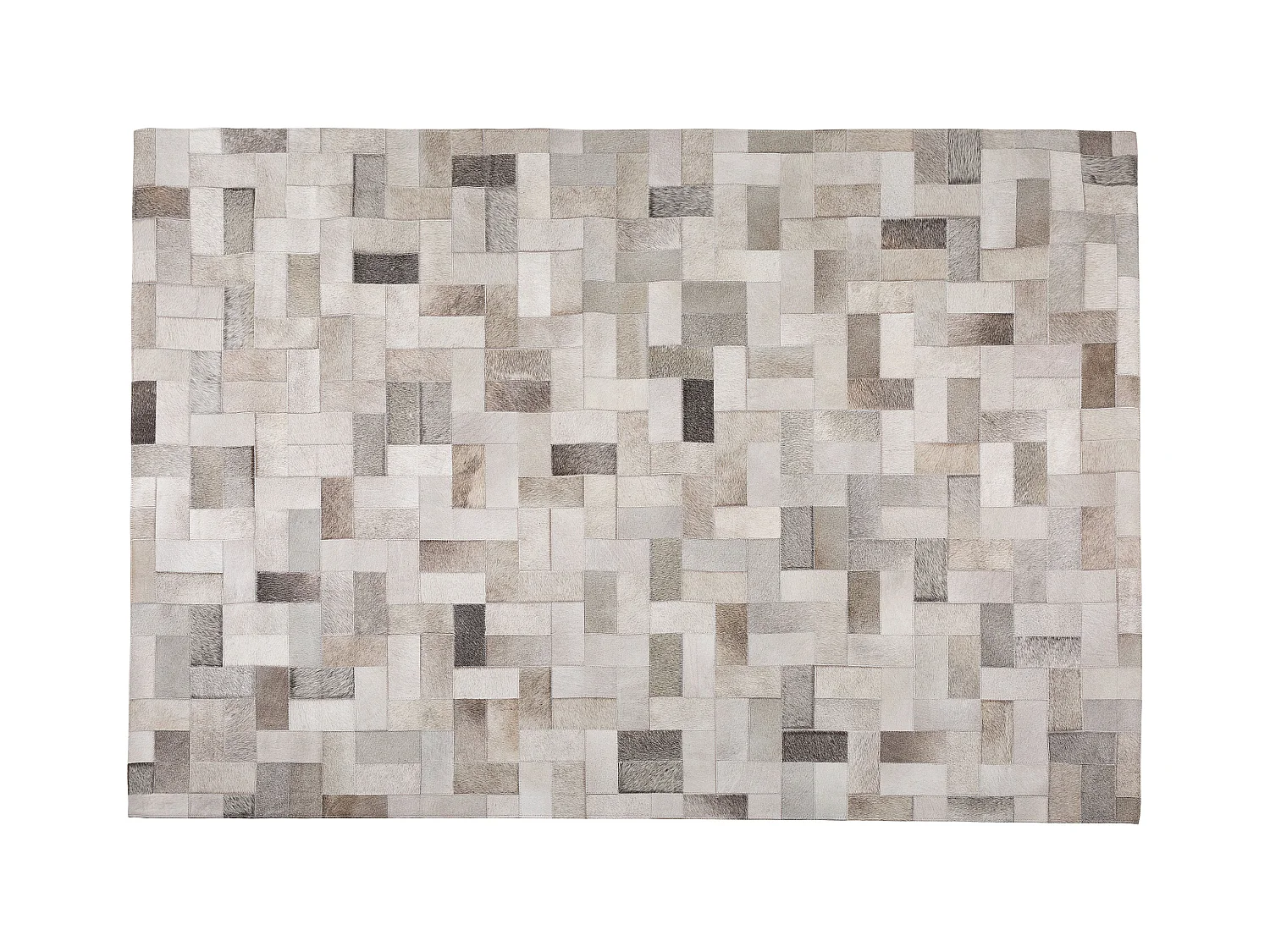 Vloerkleed leer grijs/beige 140 x 200 cm KORFEZ