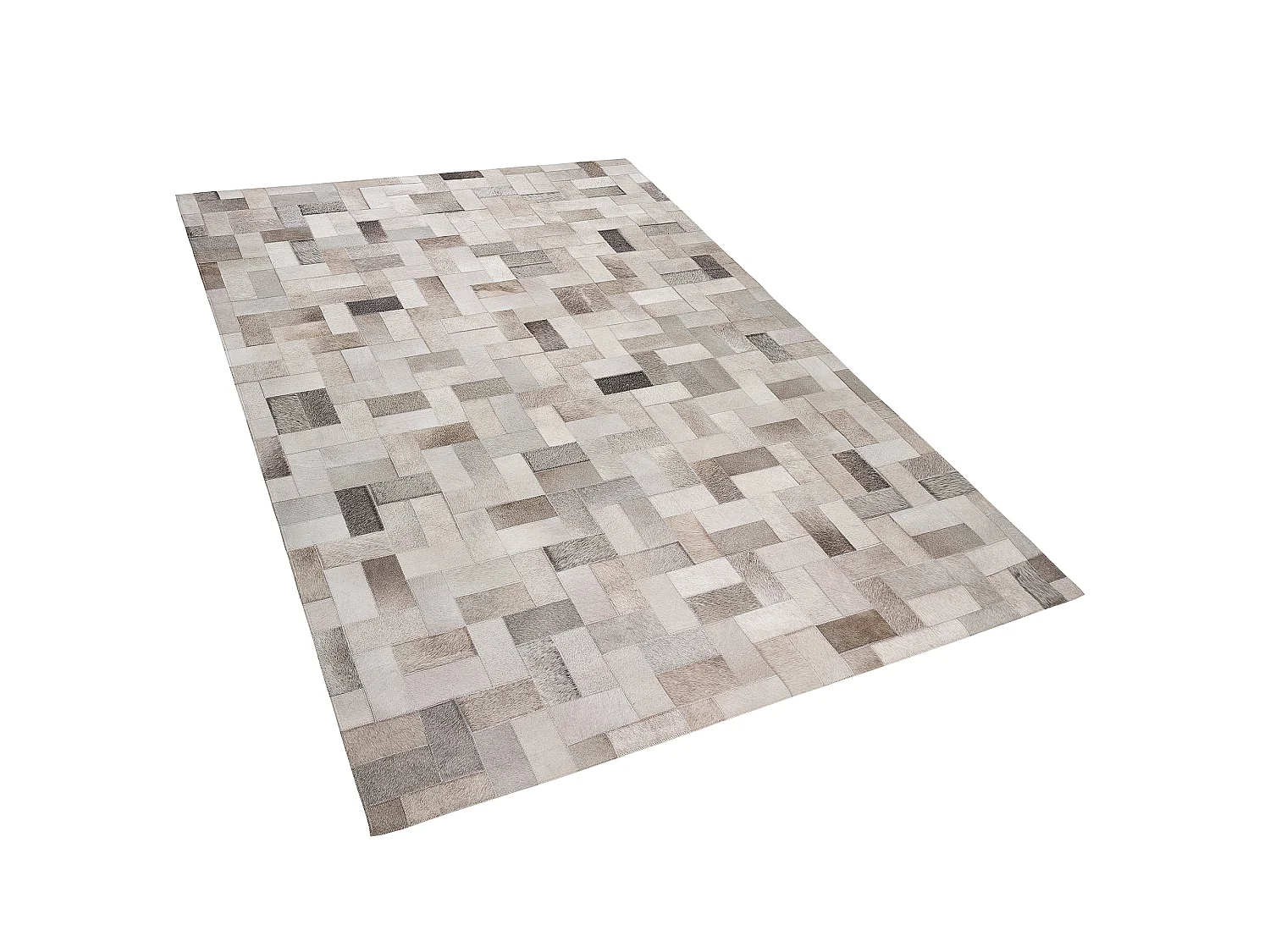 Vloerkleed leer grijs/beige 140 x 200 cm KORFEZ