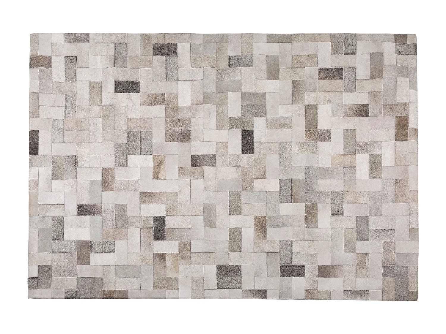 Vloerkleed leer grijs/beige 140 x 200 cm KORFEZ