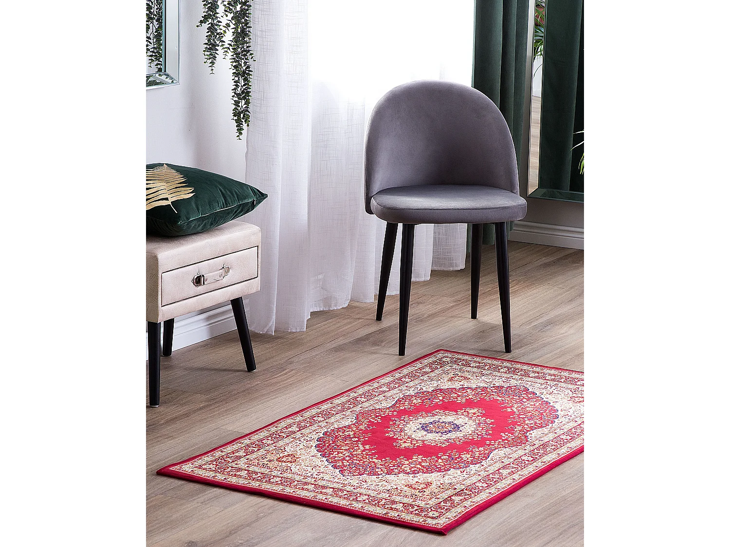 Vloerkleed polyester rood 80 x 150 cm KARAMAN