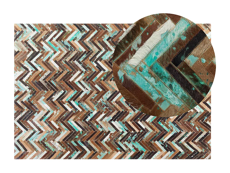 Alfombra AMASYA 140 x 200 cm Piel Marrón