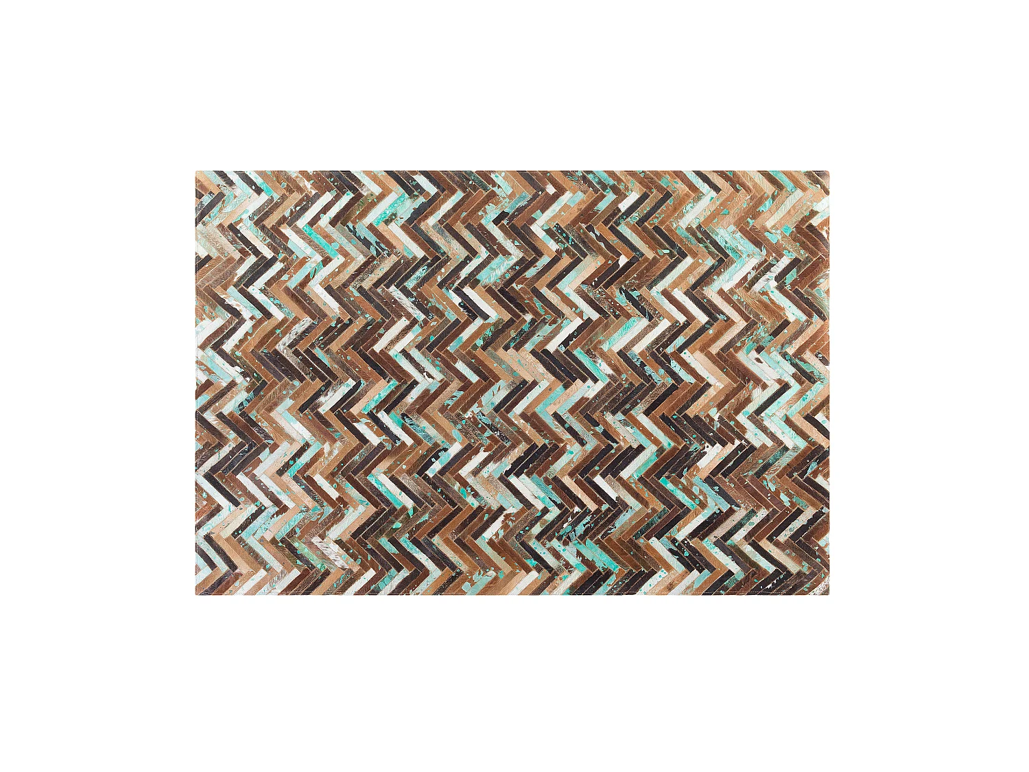 Dywan patchwork skórzany 140 x 200 cm wielokolorowy AMASYA