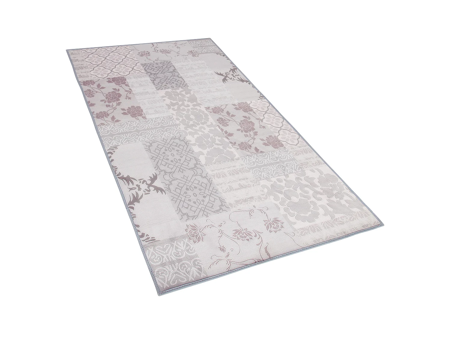 Teppich grau / rosa mit orientalischem Ornamente Muster 80 x 150 cm Ballica II