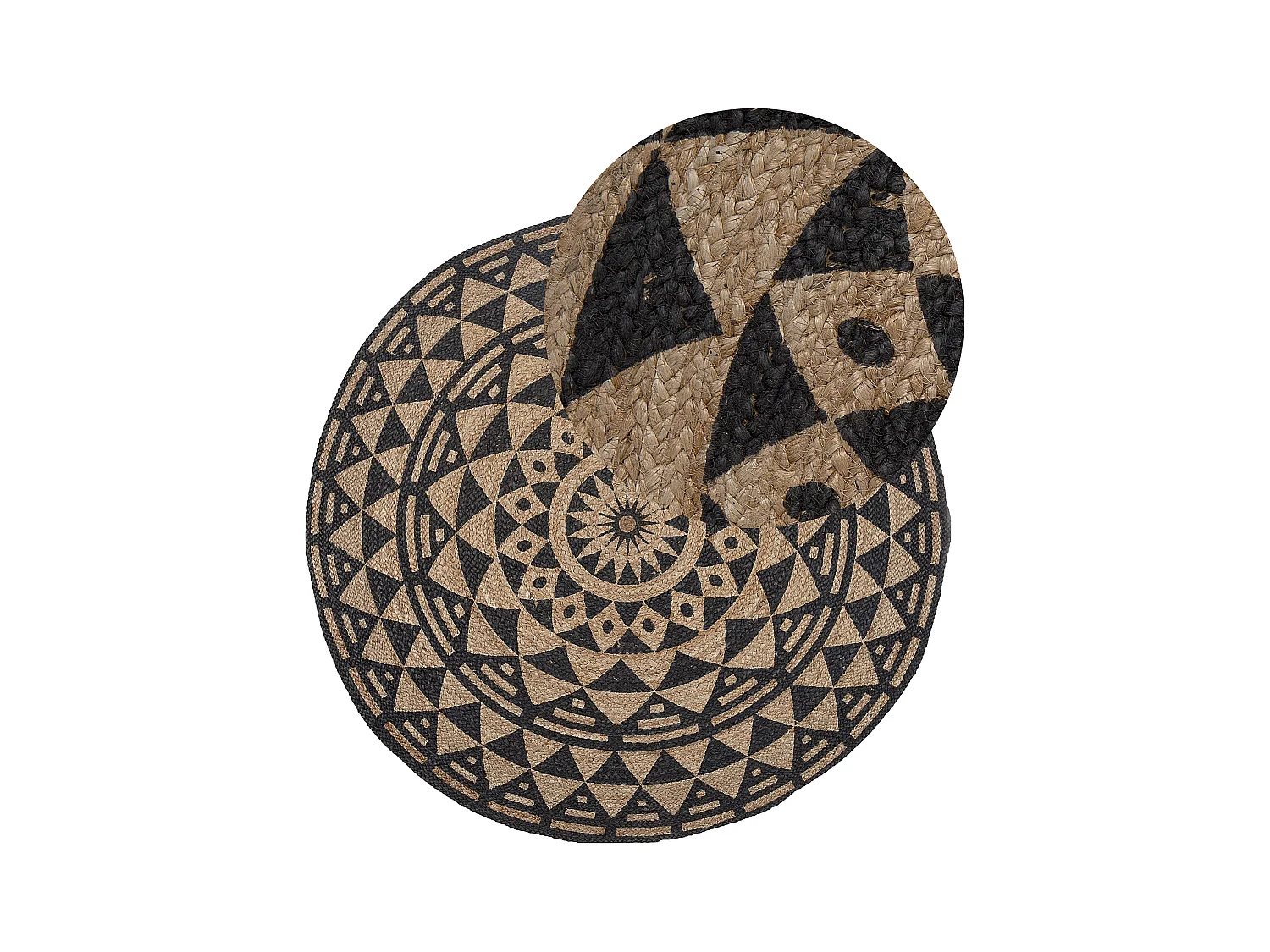 Vloerkleed jute zwart ⌀ 120 cm ALAKIR